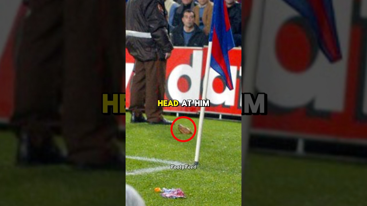 Why did Barca fans throw a pigs head at Luis Figo? #viralvideo #football #soccer