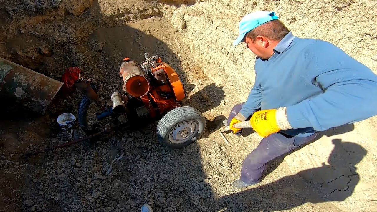 Temizlediğimiz kuyuya su motoru kuruyoruz!! Çalıştıramadık