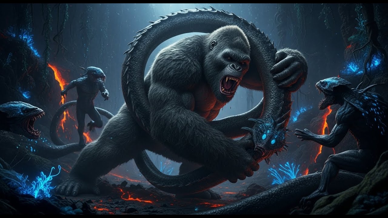 Kong's Great Battle in the Abyss Against Monsters | MonsterVerse