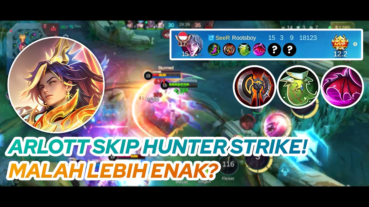 ARLOTT GAMEPLAY | ARLOTT SKIP HUNTER STRIKE! MALAH LEBIH ENAK? | MLBB