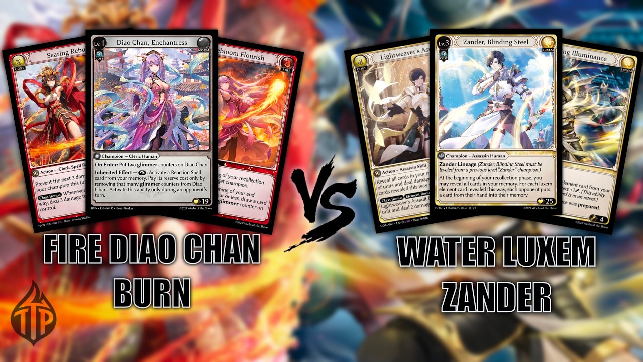 Вода Люксем Зандер против Огня Дяо Чан | Геймплей Grand Archive TCG