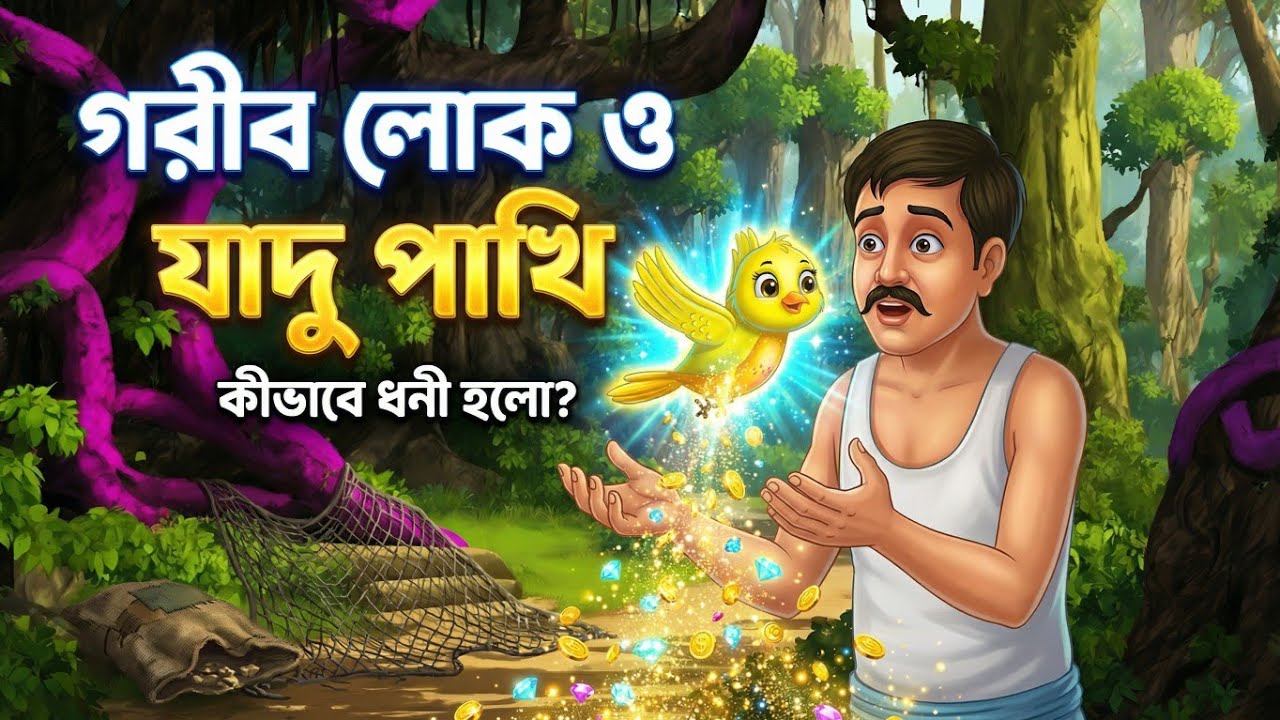 গরিব জেলে ও জাদু পাখি | Bengali Moral Story | golpo | cartoon story | Golpo Sathi | Bengali Story 