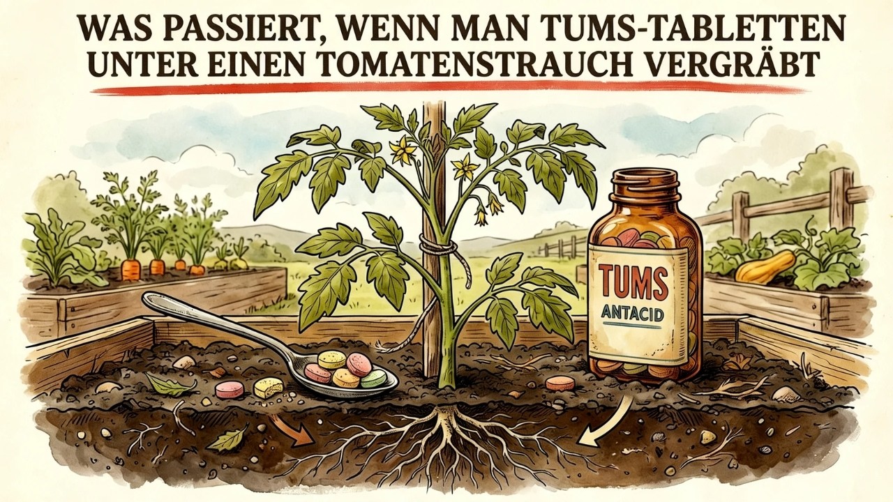 Was passiert, wenn man Tums unter einer Tomatenpflanze vergräbt?