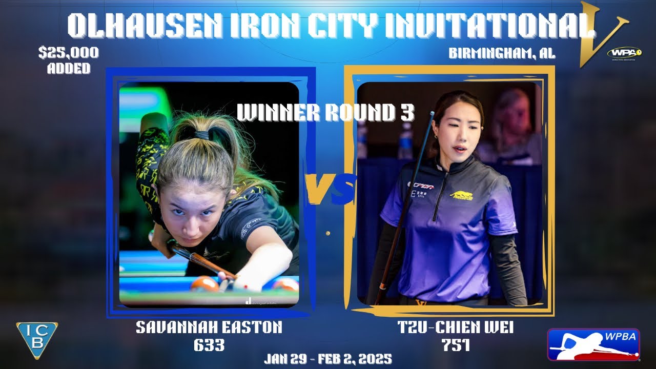 WPBA Olhausen Iron City Invitational V - Savannah Easton vs Tzu-Chien Wei (part 2)