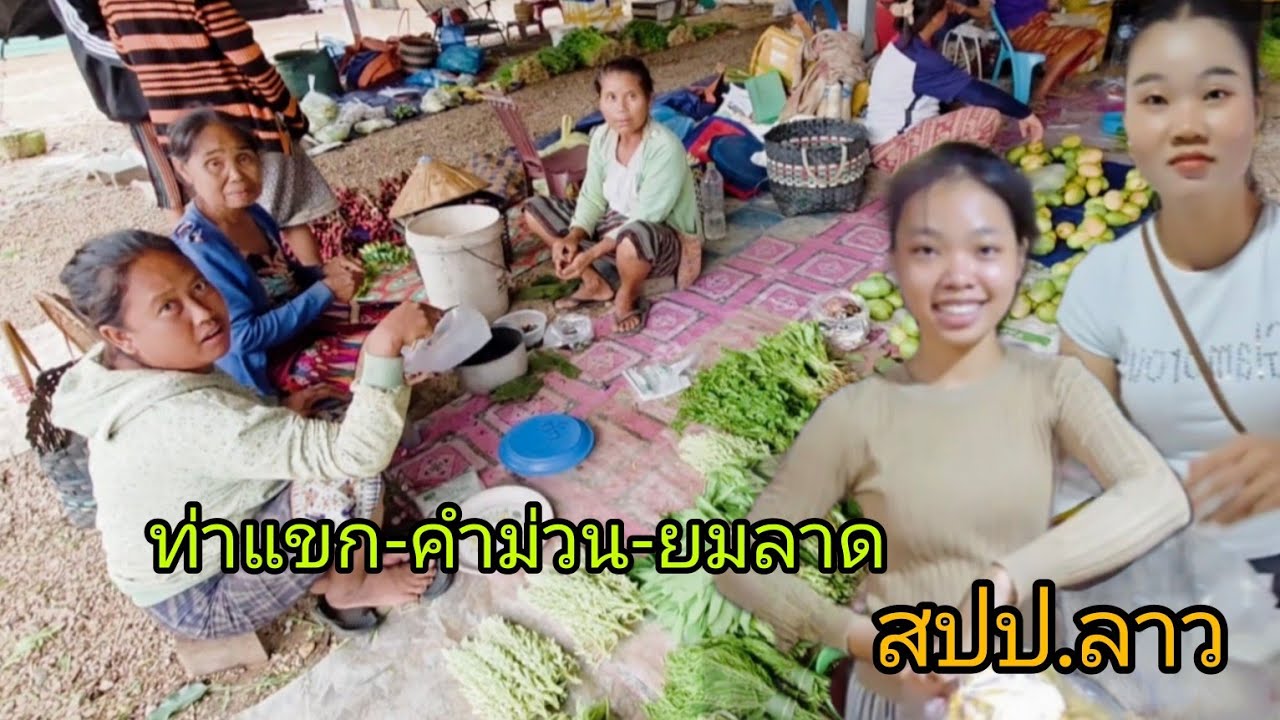 #เที่ยวลาว เข้าลาวอีกแล้ว เล๊าะแถวท่าแขกคำม่วน ตลาดนัดเมืองยมราด#อาหารตามฤดูกาล#สาวลาว #สปปลาว#funny