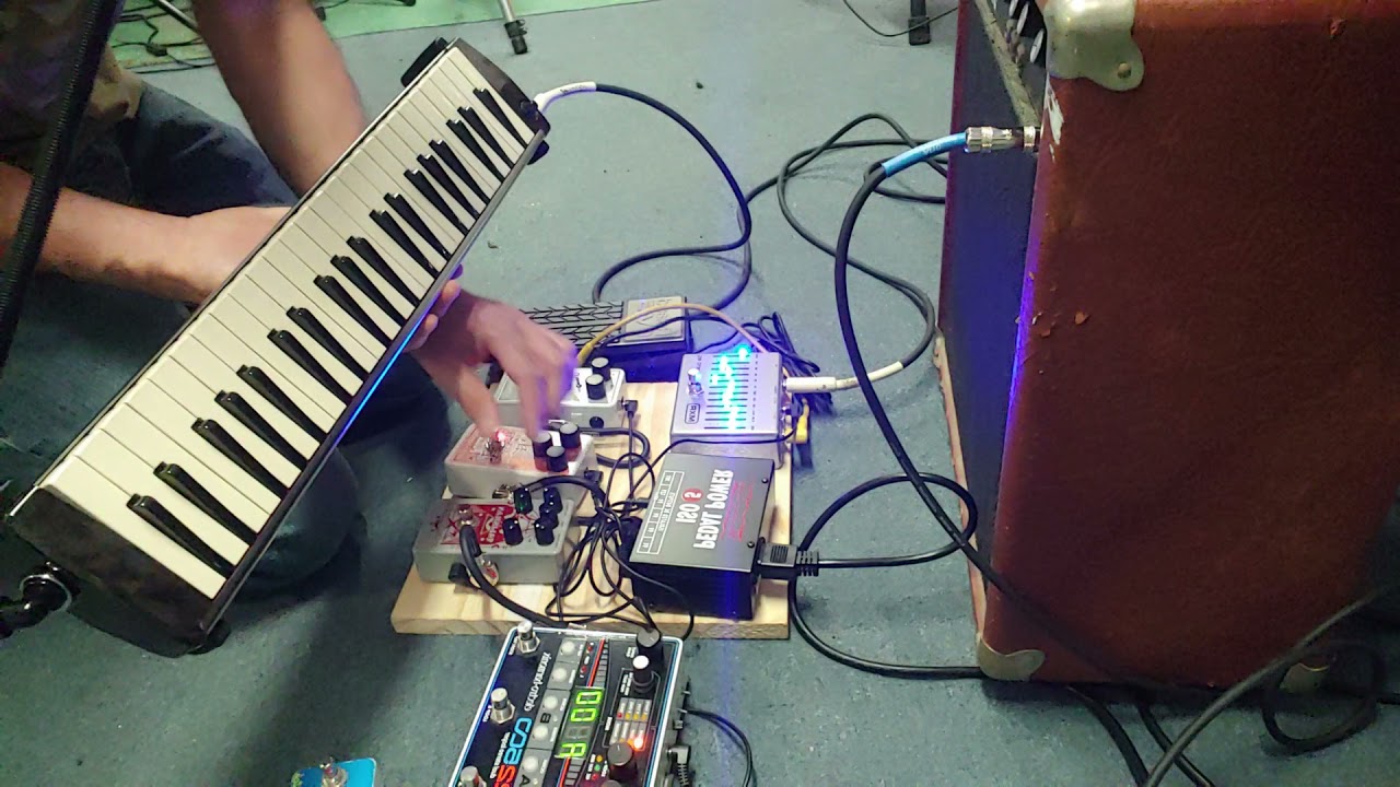 Melodica through effects pedals with high feedback!
