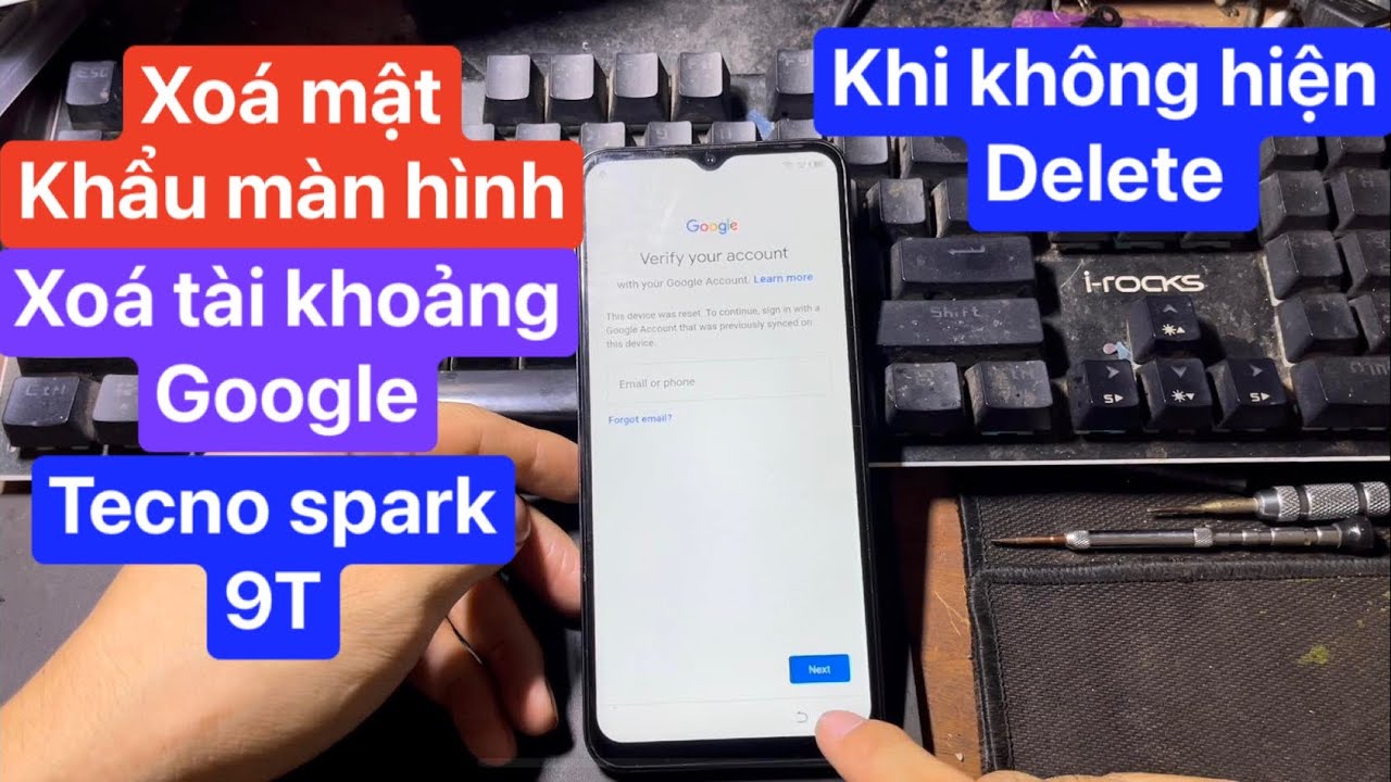 Xoá tài khoản google tecno spark 9T | xoá mật khẩu màn hình tecno spark 9T
