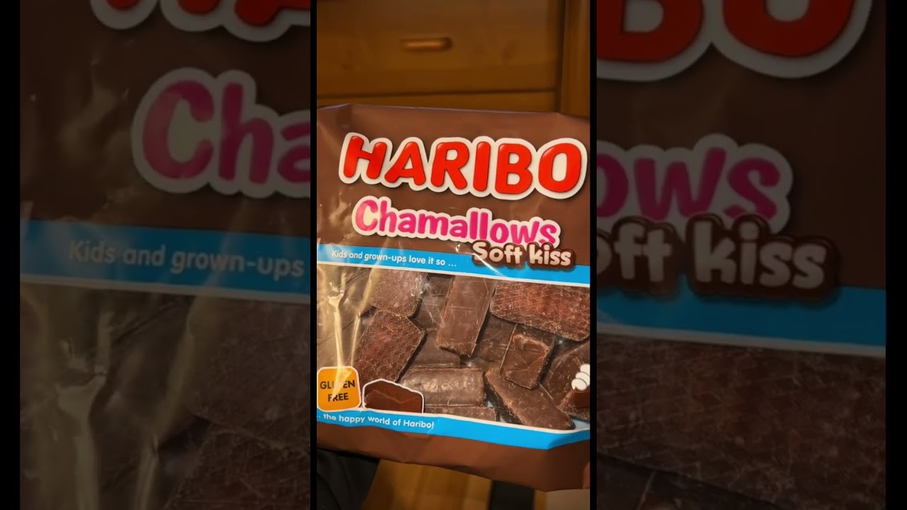Haribo chamallows soft kiss marshmallow chocolate 🍫 😍😱 #haribo #marshmello #chocolate #fyp #short
