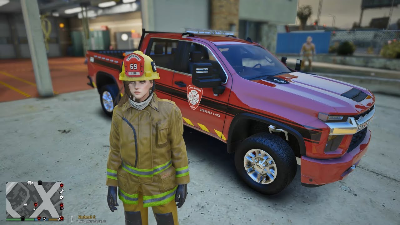Gta 5 LSFDFR Playing As Female LS Firefighter Silverado First Responder - Fire Callouts!
