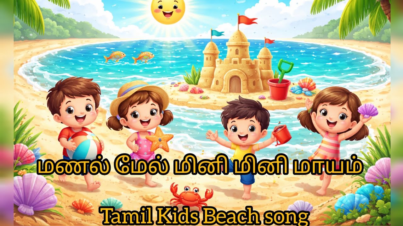 மணல் மேல் மினி மினி மாயம் | தமிழ் குழந்தைகள் கடற்கரை பாடல் #tamilkidssong #kidoozztv #babysongstamil