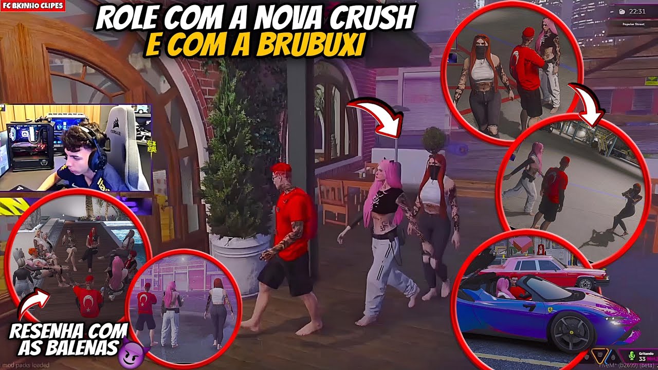 1/2 BK CONHECEU UMA NOVA CRUSH DAS BALENAS | ROLE COM A BRUBUXI E A CRUSH | FC BKINHO CLIPS