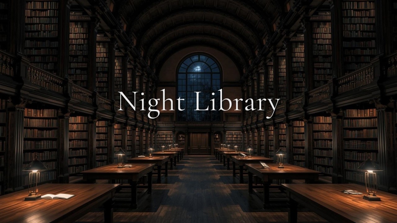 Ancient Library at Night — Quiet Study Soundscape