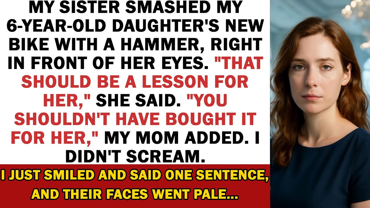 My sister smashed my 6-year-old daughter’s new bike with a HAMMER. I just said one sentence and…