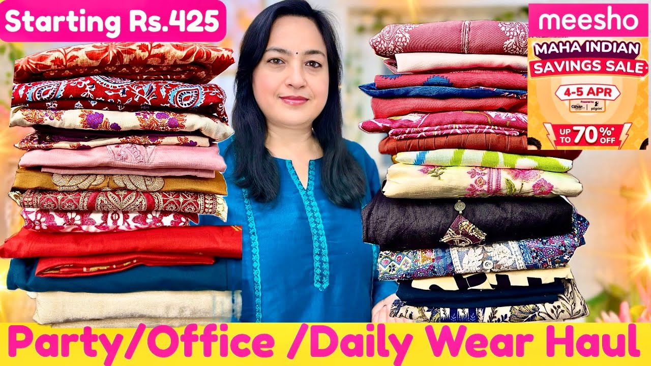 Meesho Party Wear /Daily Wear Kurta Sets Starting Rs.425 🌺#embroiderd /sequence work #meesho 