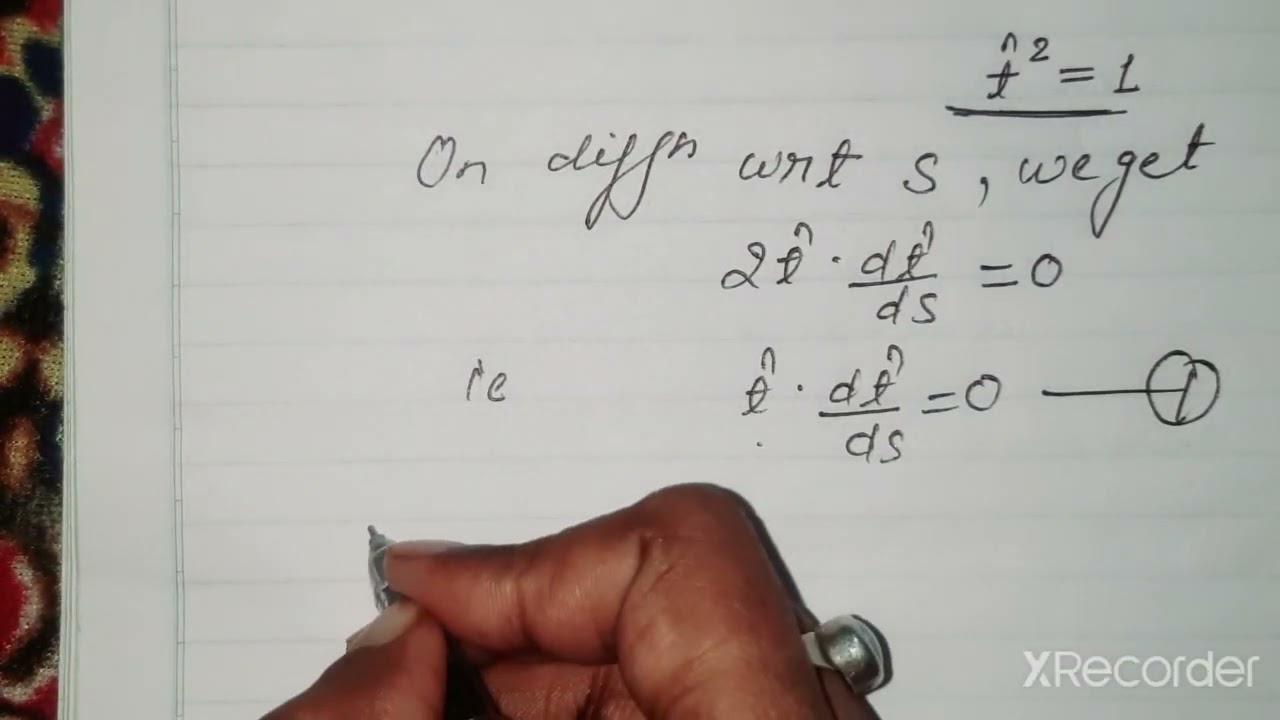 Serret Frennet Formula|Part1|Differential geometry and tensor Analysis |For B.Sc Students
