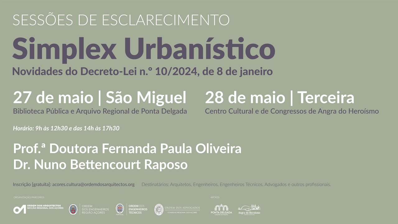 Sessão de Esclarecimento: Simplex Urbanístico - Parte 1