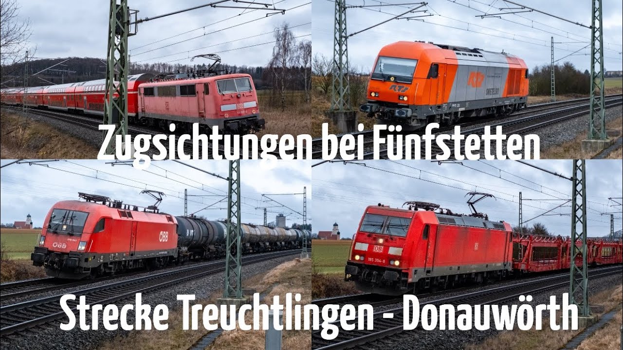 Zugsichtungen bei Fünfstetten an der Strecke Treuchtlingen - Donauwörth