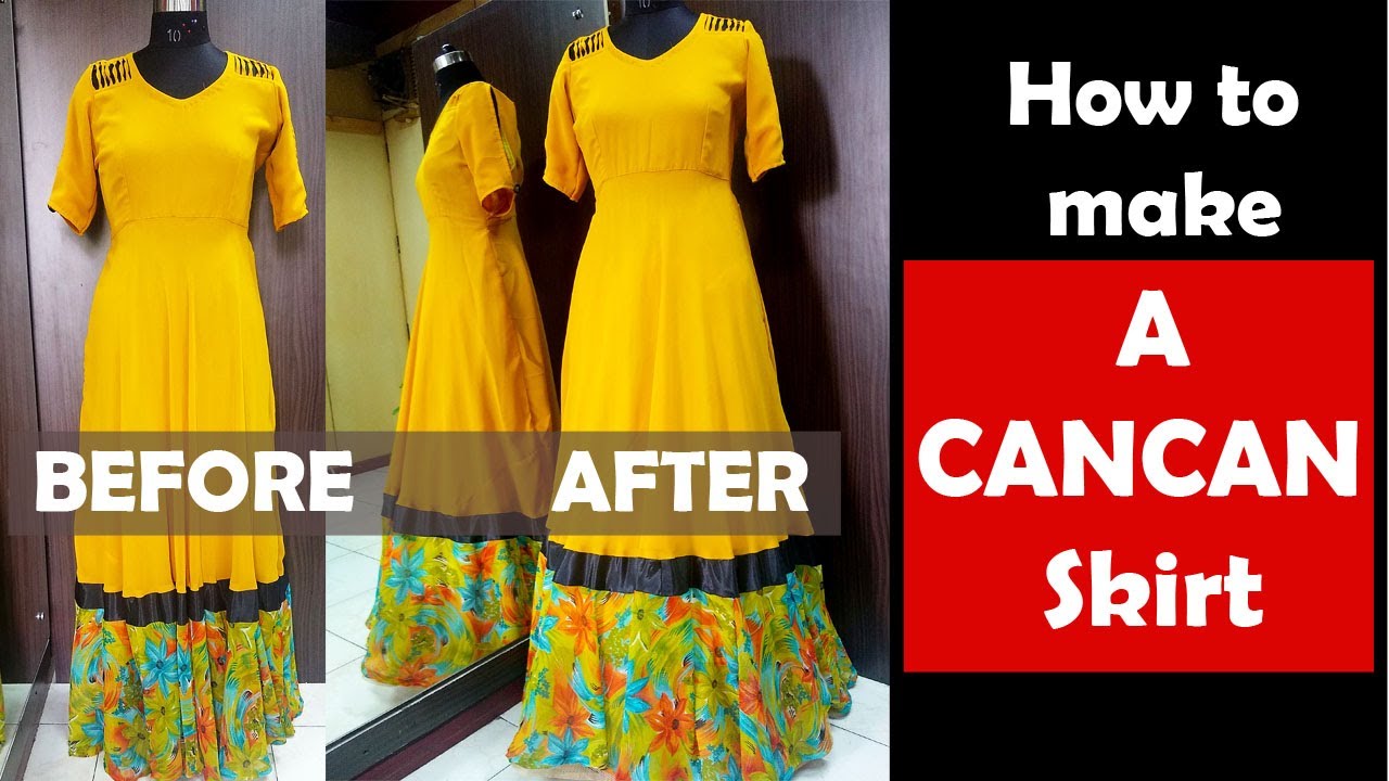At home Cutting and stitching of A Basic Cancan Skirt