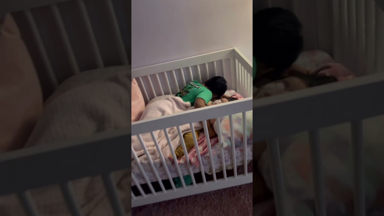 Mom finds brother and sister in crib sleeping together #shorts