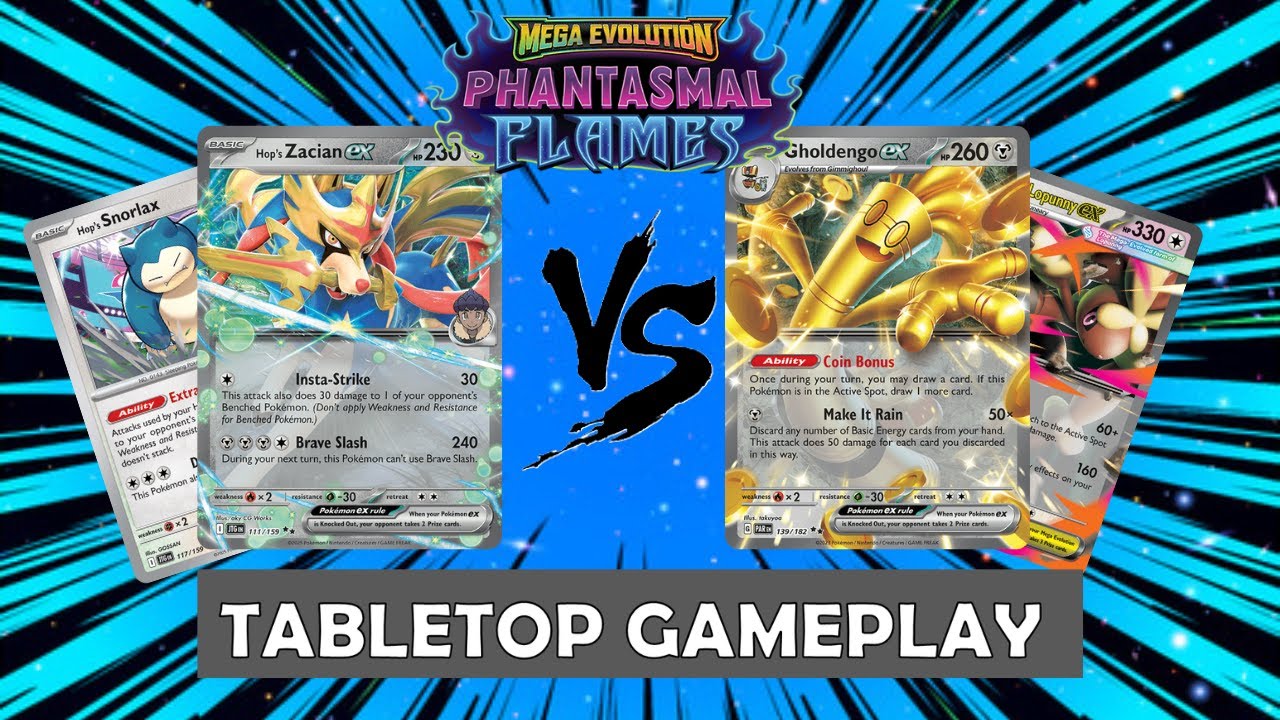 TABLETOP GAMEPLAY | GHOLDENGO/LOPUNNY VS HOP'S ZACIAN