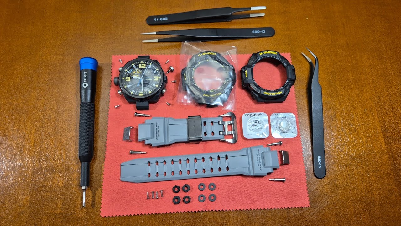 Casio G-Shock GA-1000-8A - wymiana baterii, koperty, ustawienia zegarka [PL]