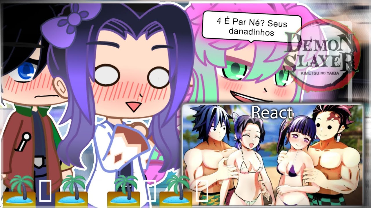 Hashiras react Tanjiro e Tomioka SOZINHOS na  Praia com Kanao e Shinobu no KNY Vr🏝️🏖️