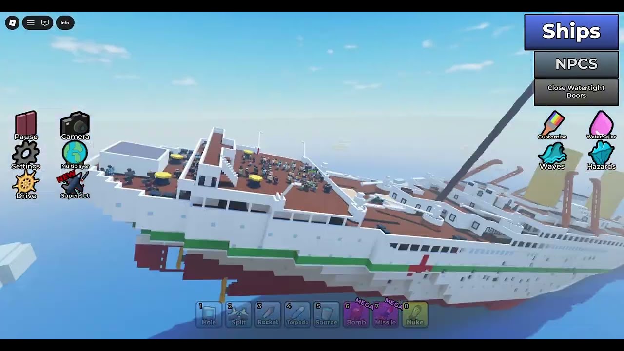 I SUNK The Britannic AGAIN in Water Physics in Roblox!
