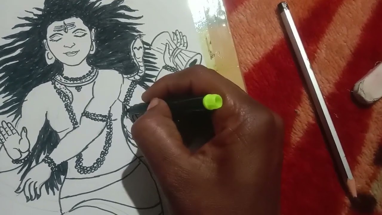 Siv tandav drawing||siv tandav drawing process||how to draw siv tandav🪘🪘