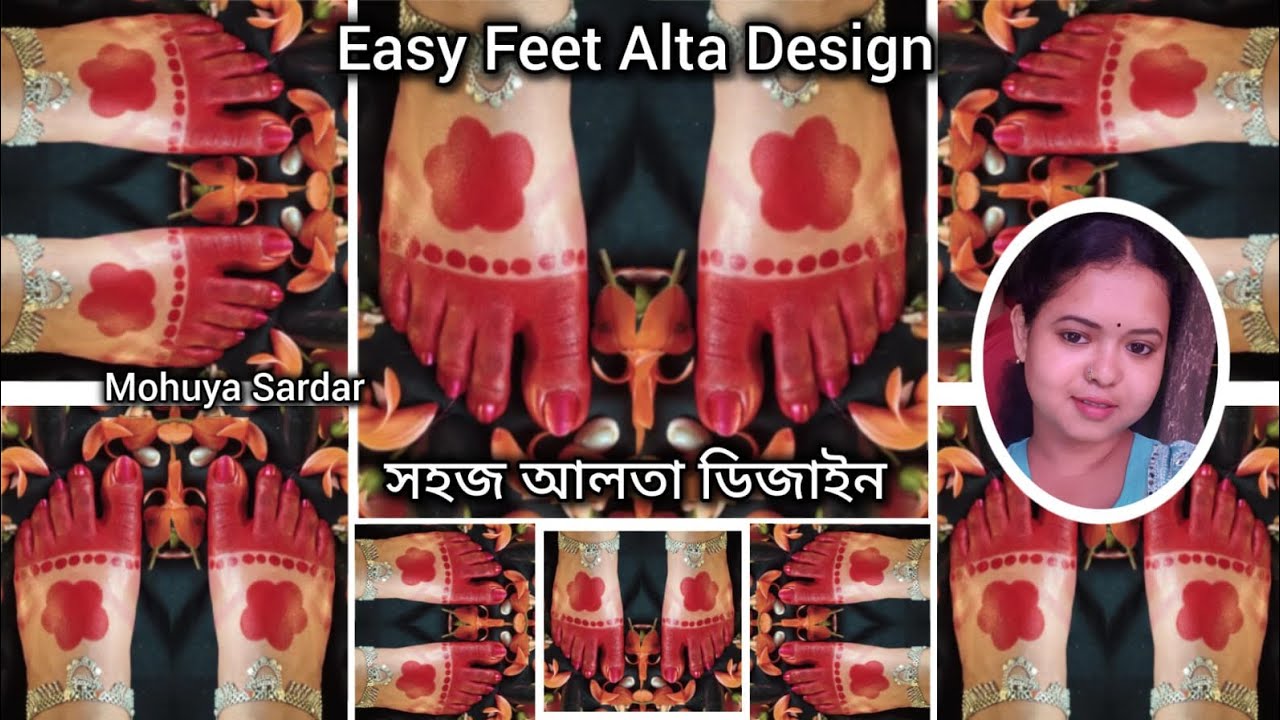 Easy Decorated Alta Design । সহজ সরল আলতা ডিজাইন। Easy Alta Design । Mohuya Sardar