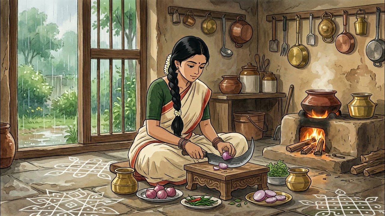 🌧️ When Rain Was Your Only Alarm | 1990s Tamil Village Life | Ghibli Inspired Calm Story