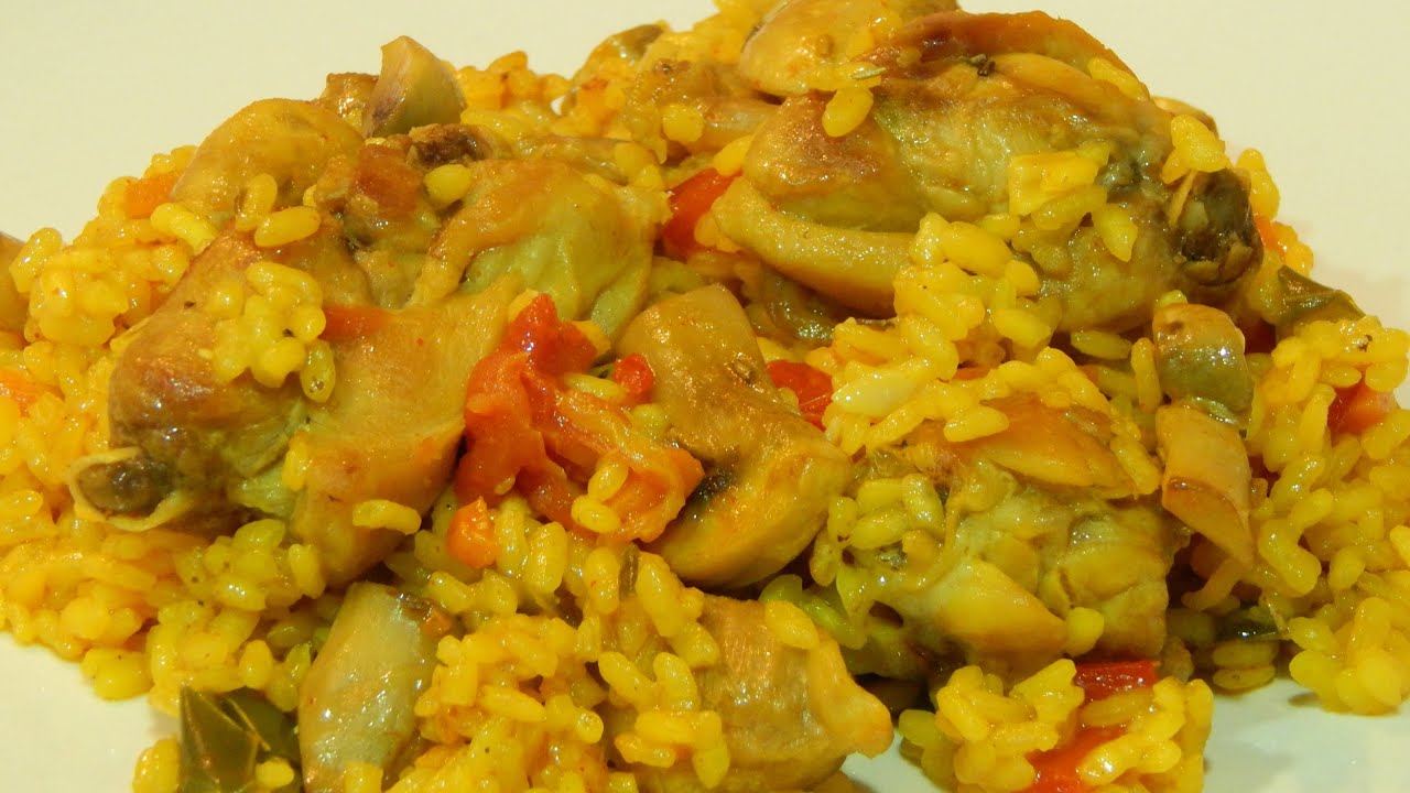 Arroz con pollo,conejo y verduras receta fácil