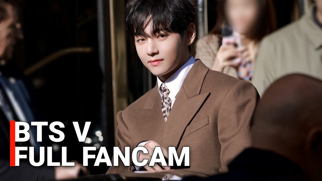 BTS Taehyung Arrival + Red Carpet At Celine Fashion Show in Paris FULL FANCAM 2025