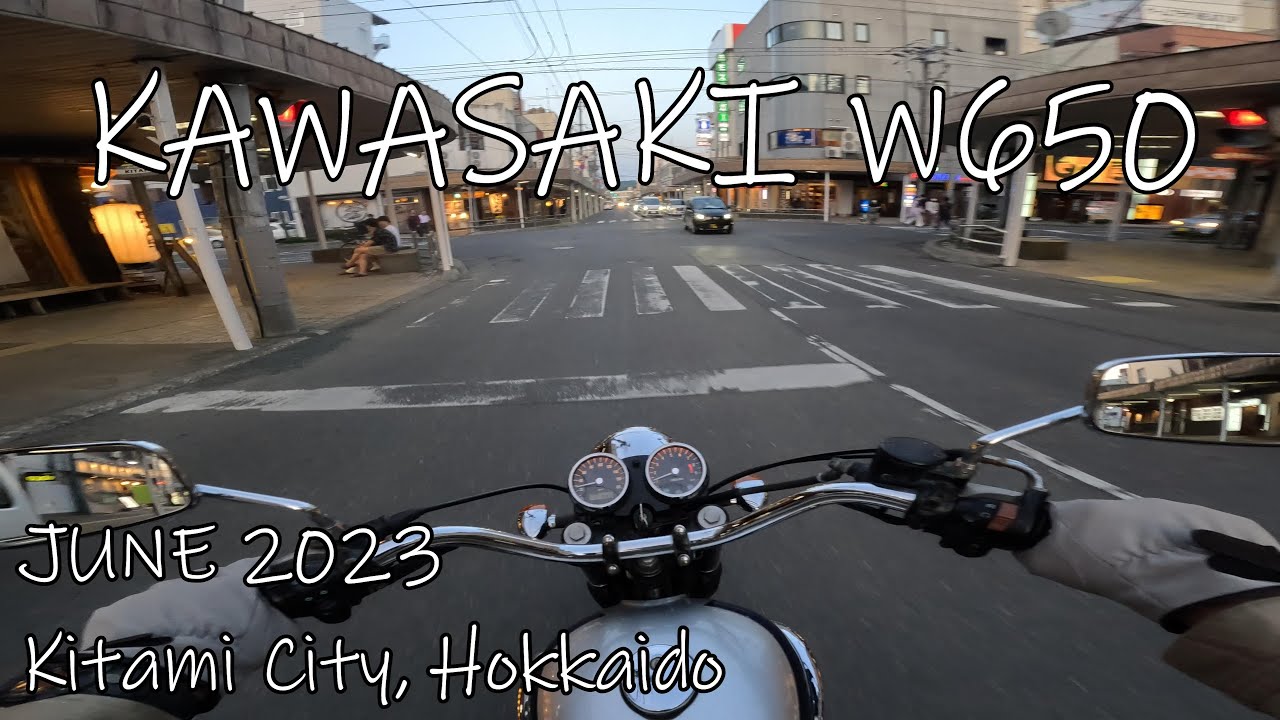 KAWASAKI W650 town riding [ASMR]2023 Kitami City,Hokkaido /June 2023