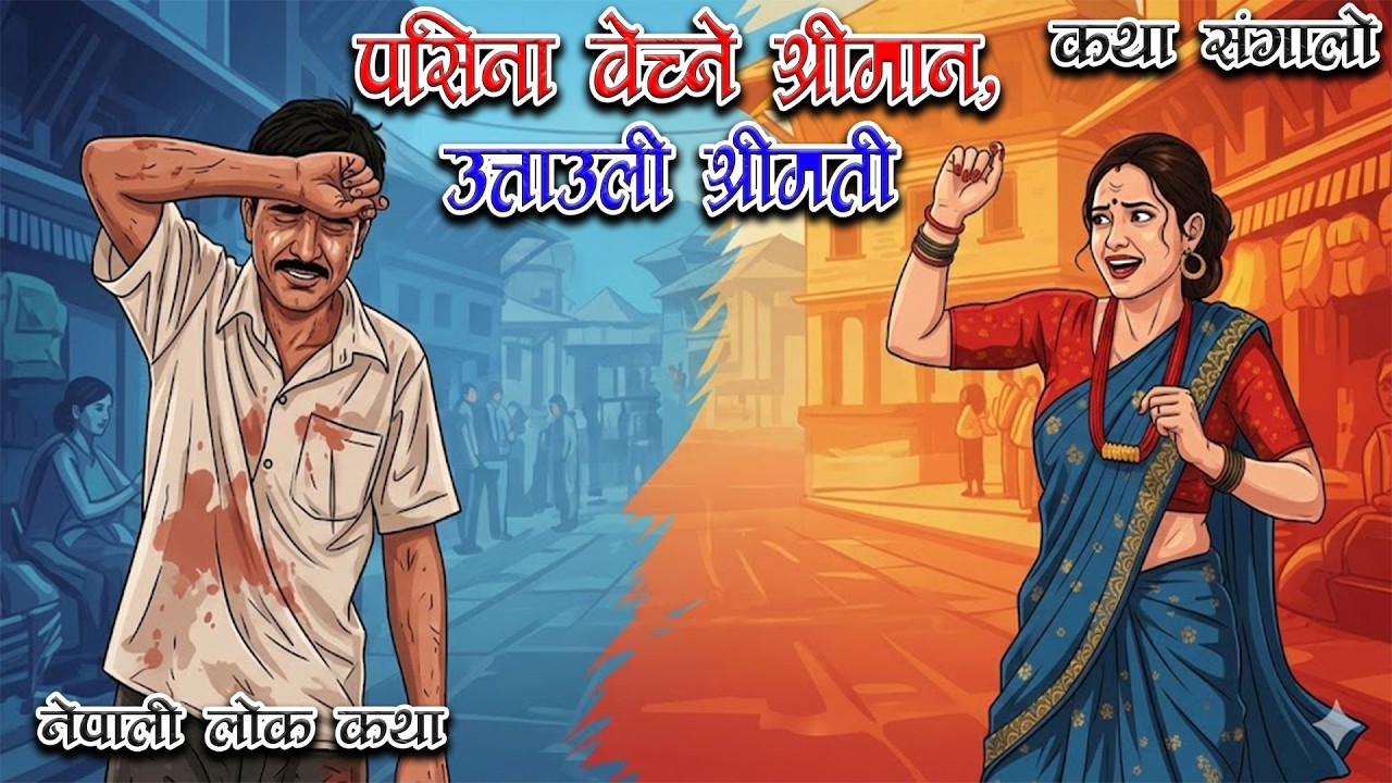 पसिना बेच्ने श्रीमान, उत्ताउली श्रीमती | Nepali Lok Katha | नेपाली लोक कथा | नेपाली लोक कथा