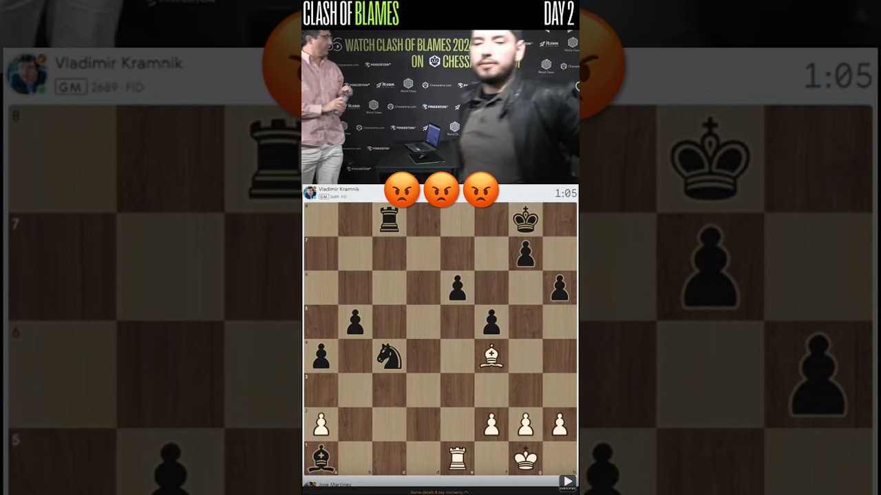 Jose has had enough 😡 #chess #worldchess #jospem #kramnik #chessgame #chesstactics