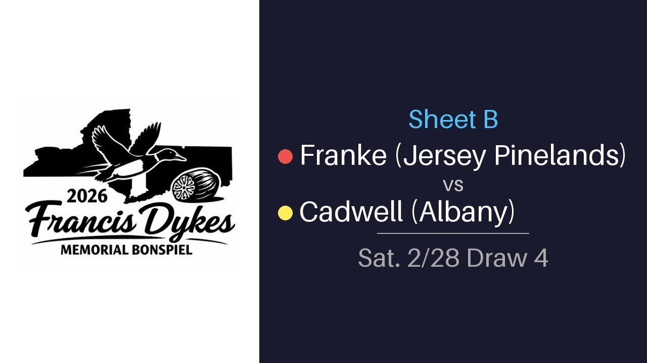 Sat. 2/28 Draw 4 - Sheet B - Franke (Jersey Pinelands) vs Cadwell (Albany)