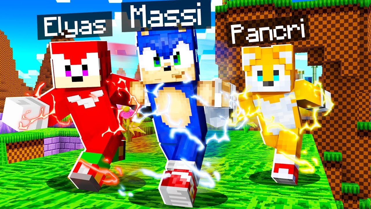 NOS CONVERTIMOS EN SONIC, TAILS Y KNUCKLES EN MINECRAFT 😱⚡