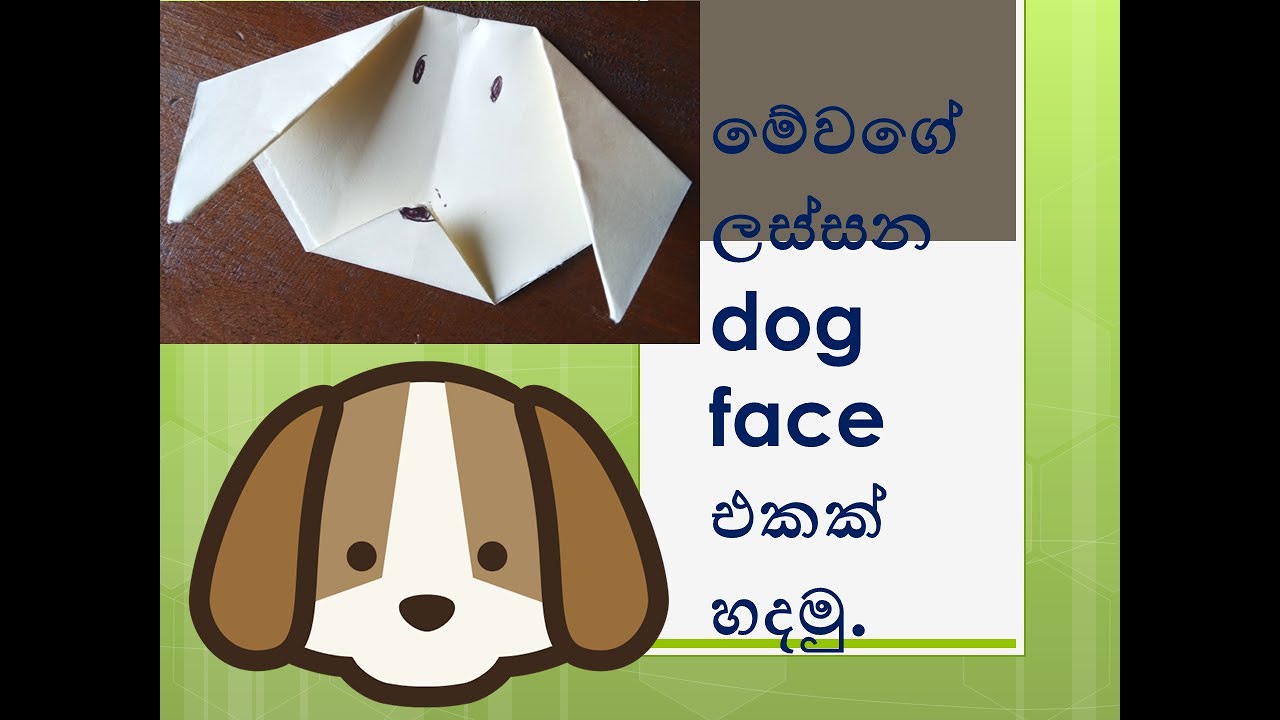How to make a origami Dog face  |  In Sinhala  |  Tech Gavesh SL