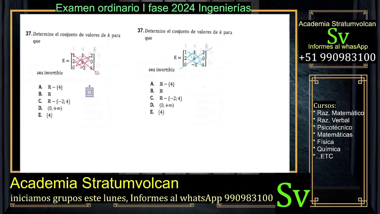 Examen ordinario UNSA I fase 2024 ingenierías