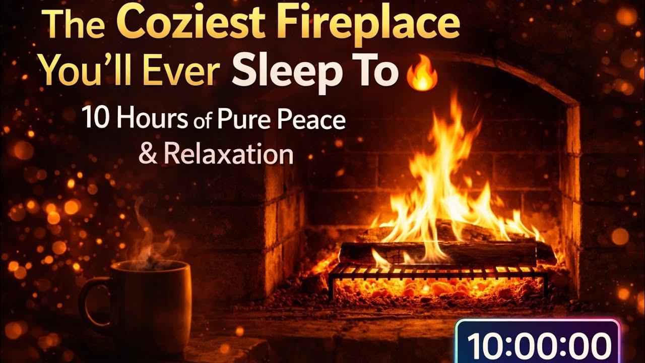 The Coziest Fireplace You’ll Ever Sleep To 🔥 10 Hours of Pure Peace & Relaxation (4K)