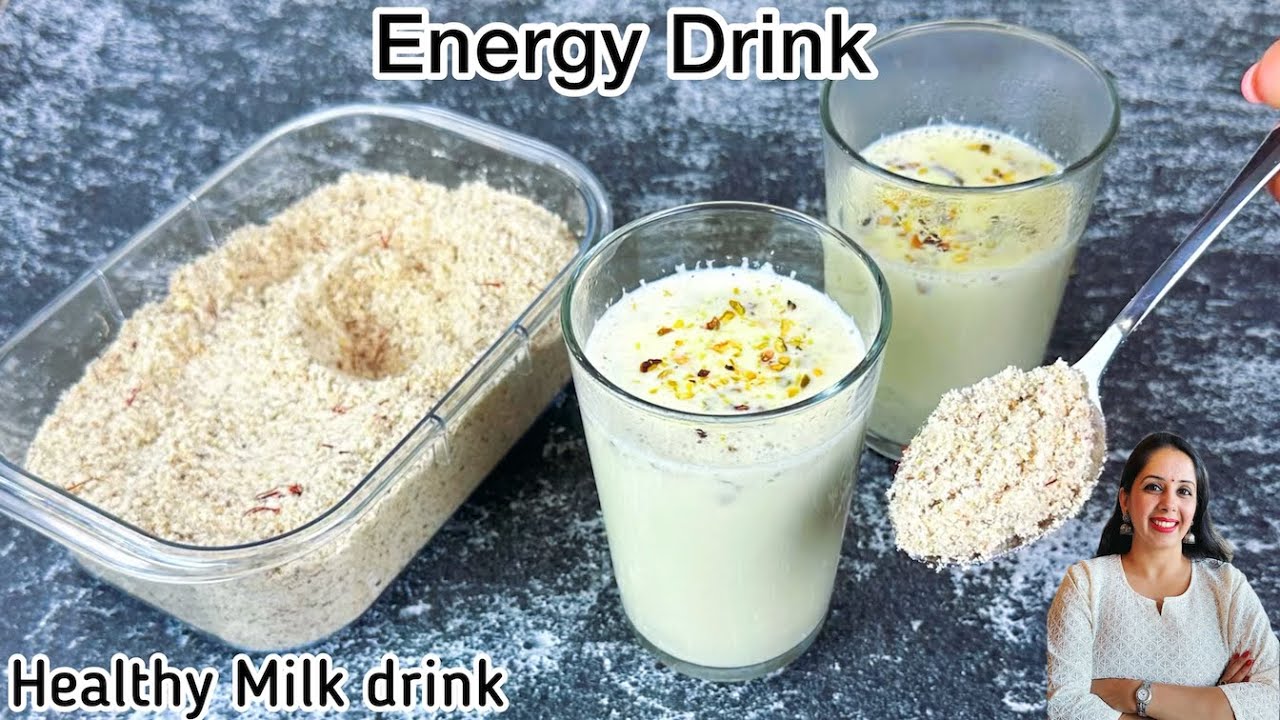 Homemade Energy Milk Drink Recipe - No sugar | For body pain & stronger Bones | preetika&rsquo;s kitchen
