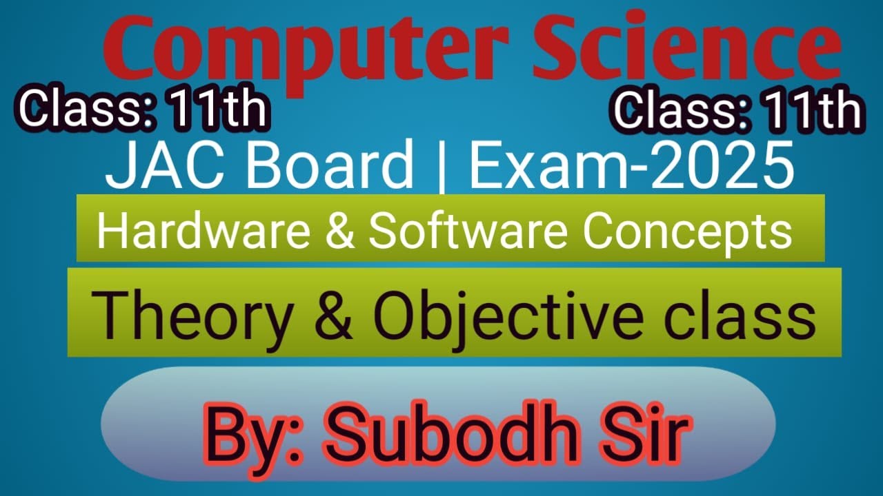 Class 11th | JAC Board | Computer Science | Unit-1 #jacboardcomputerscience