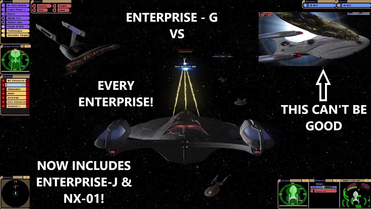 Enterprise G VS Every Enterprise! | A, B, C, D, E, J, NX-01 | Star Trek Bridge Commander Battle |