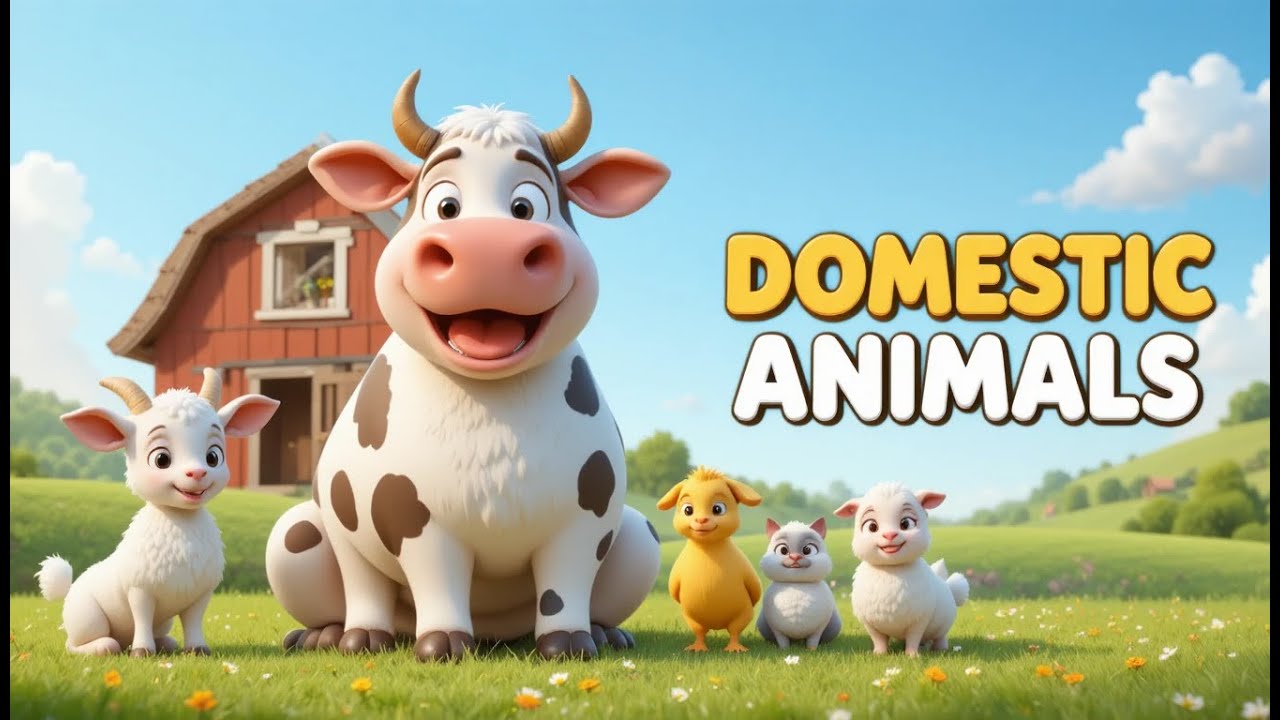 Domestic Animals | Learn Domestic Animals for Kids | Farm Animals for Preschool & Toddlers