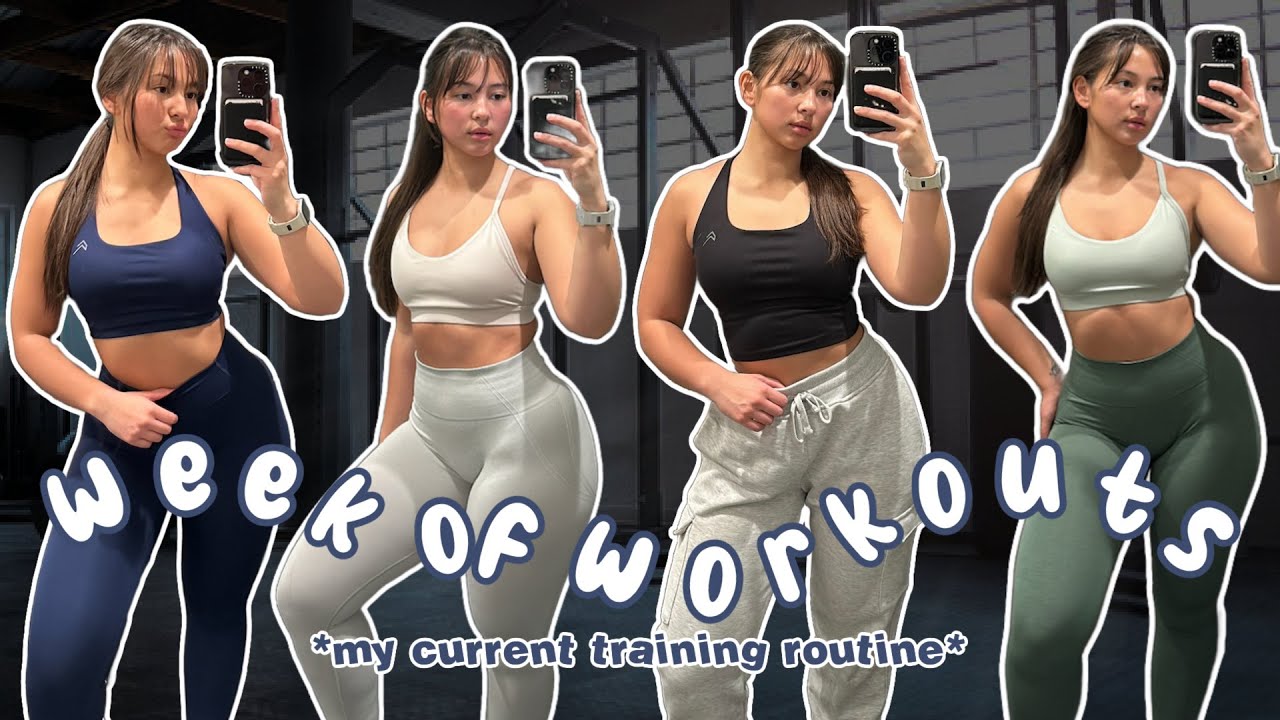 FULL WEEK OF WORKOUTS | my current 4-day gym split with exercises explained + warm ups