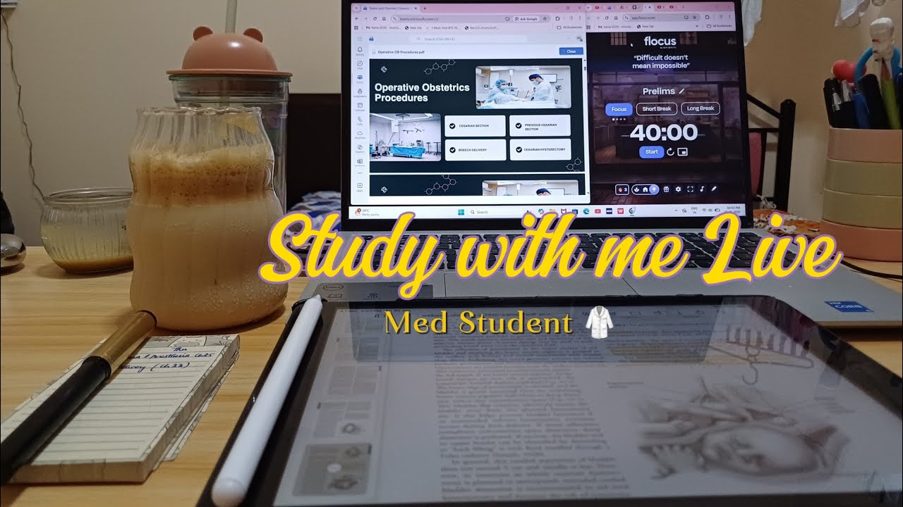 Study with me Live 📚 Day 3/15 ✨️ *productive*