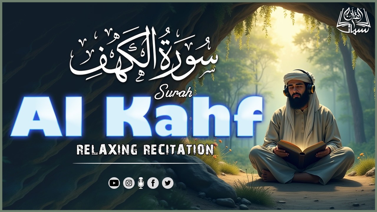 سورة الكهف كاملة (مكتوبة ) للقارئ الشيخ محمد الفقيه _ تلاوة خاشعة ومؤثرة