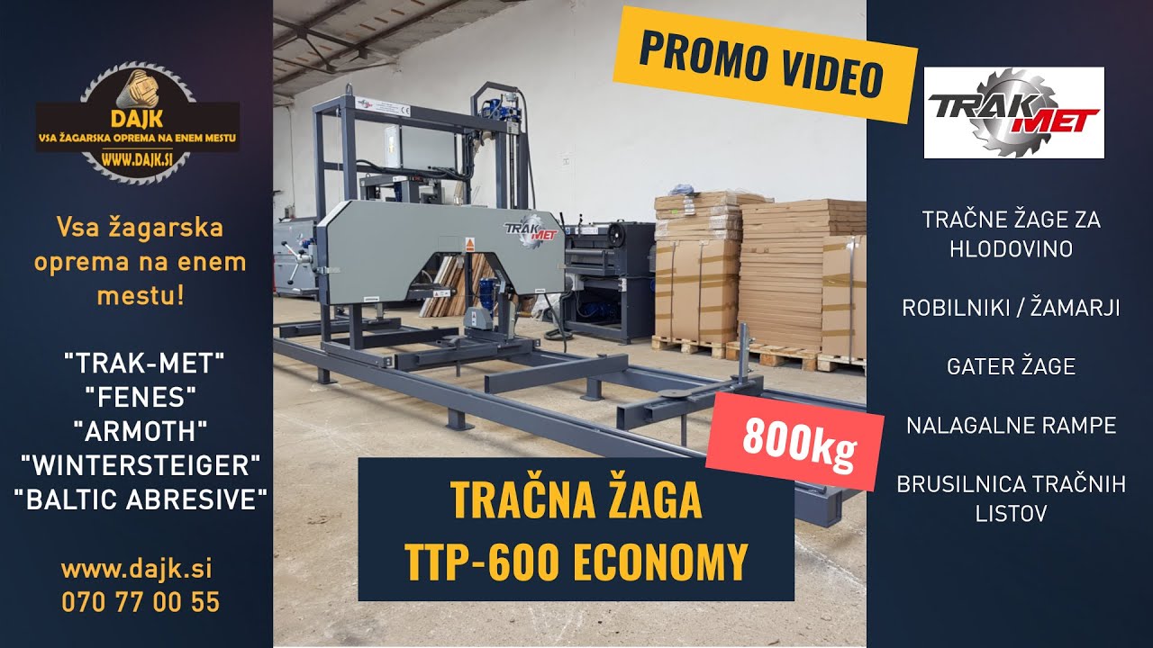 Tračna žaga za razrez hlodovine Trak-Met TTP 600 ECO