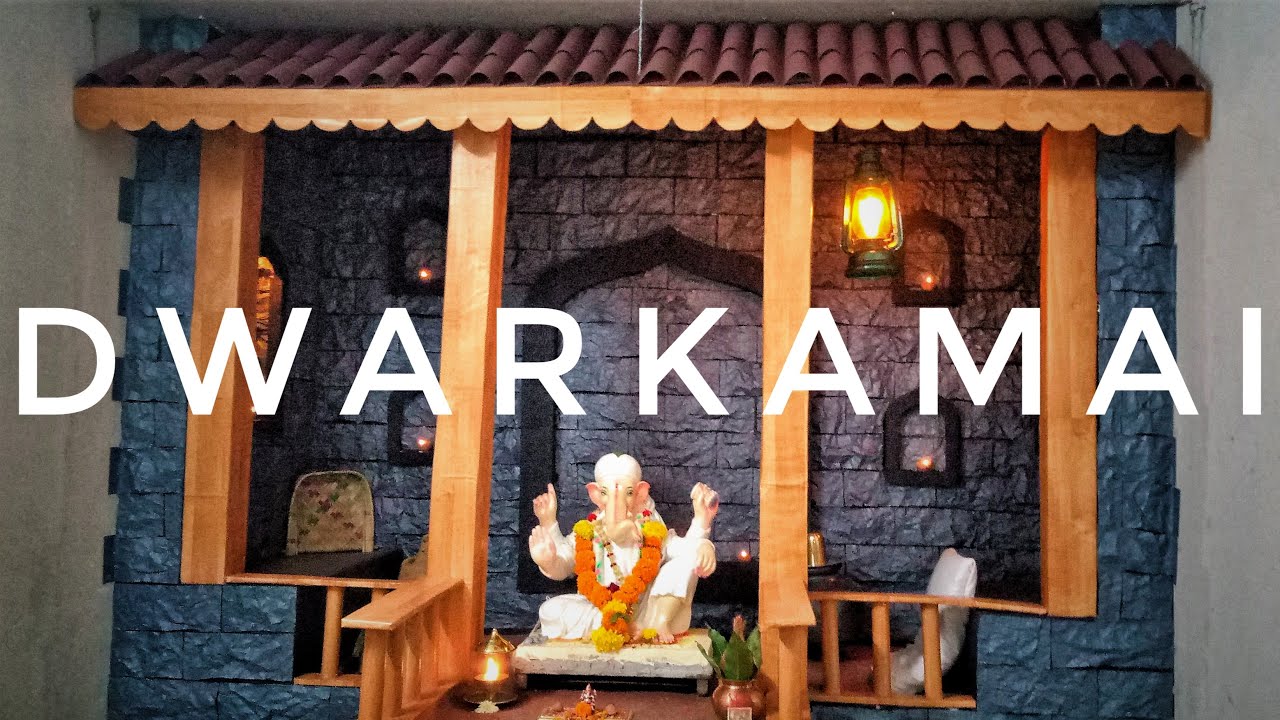 Ganpati decoration idea for home concept-Shri Sai baba dwarkamai