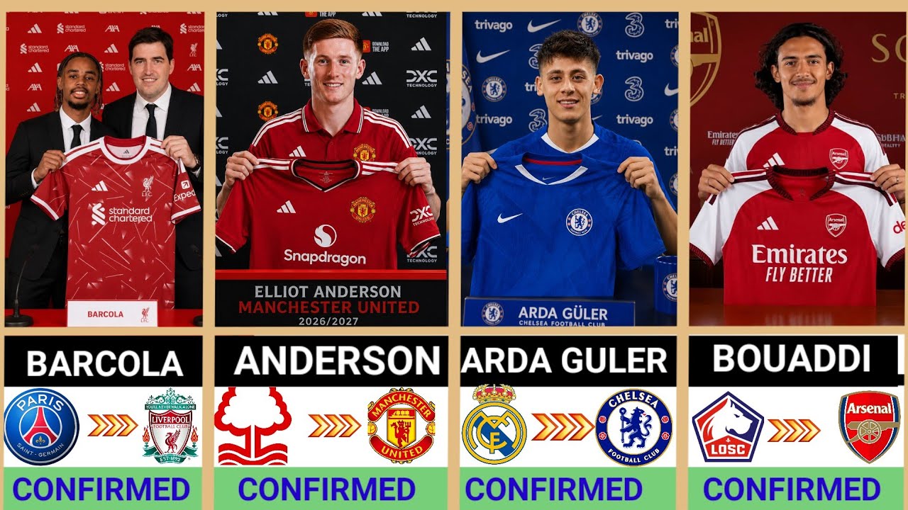 🚨 LASTEST CONFIRMED TRANSFERS NEWS & RUMOURS &ndash; SUMMER 2026 🤯 ~ Bouaddi, Anderson,Barcola,Arda Guler✅